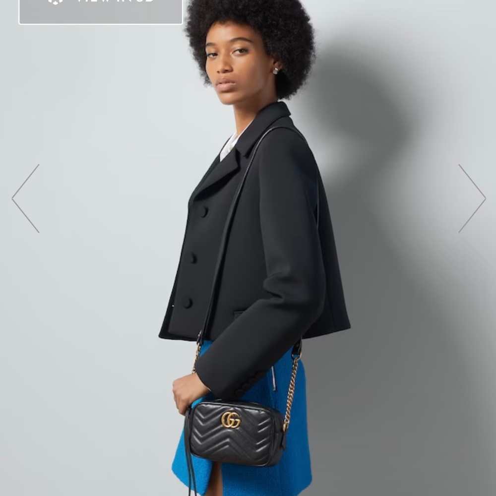 Calfskin Matelasse Mini GG Marmont Chain Shoulder Camera Bag — perfect!